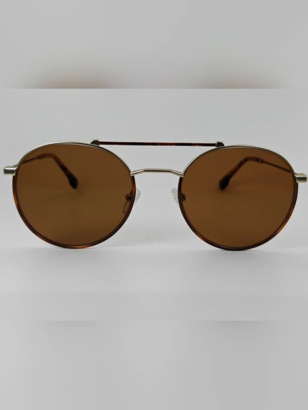Bebop.Brown Round Metal-Frame Sunglasses. Opthalmic